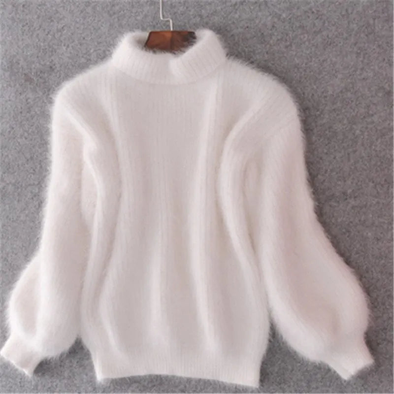 Damen Strickpullover | Kashmir Gefühl & Hoher Kragen