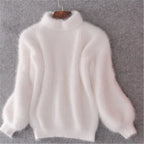 Damen Strickpullover | Kashmir Gefühl & Hoher Kragen
