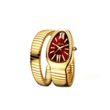 Luxury women's snake-design watch with wrap strap