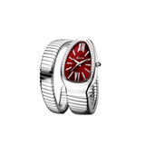Luxury women's snake-design watch with wrap strap