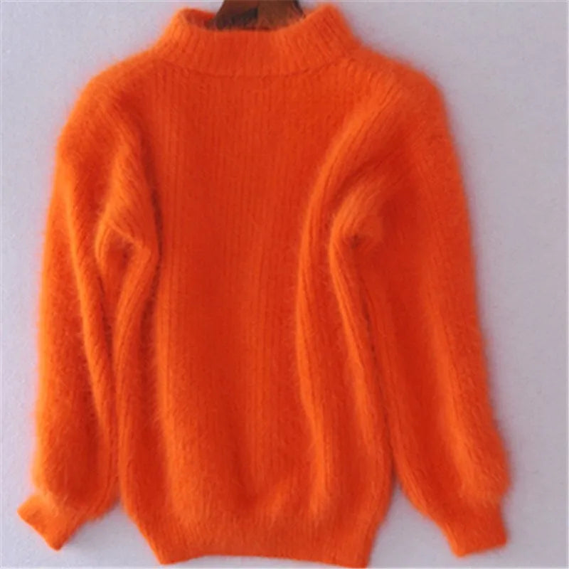 Damen Strickpullover | Kashmir Gefühl & Hoher Kragen
