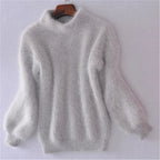 Damen Strickpullover | Kashmir Gefühl & Hoher Kragen
