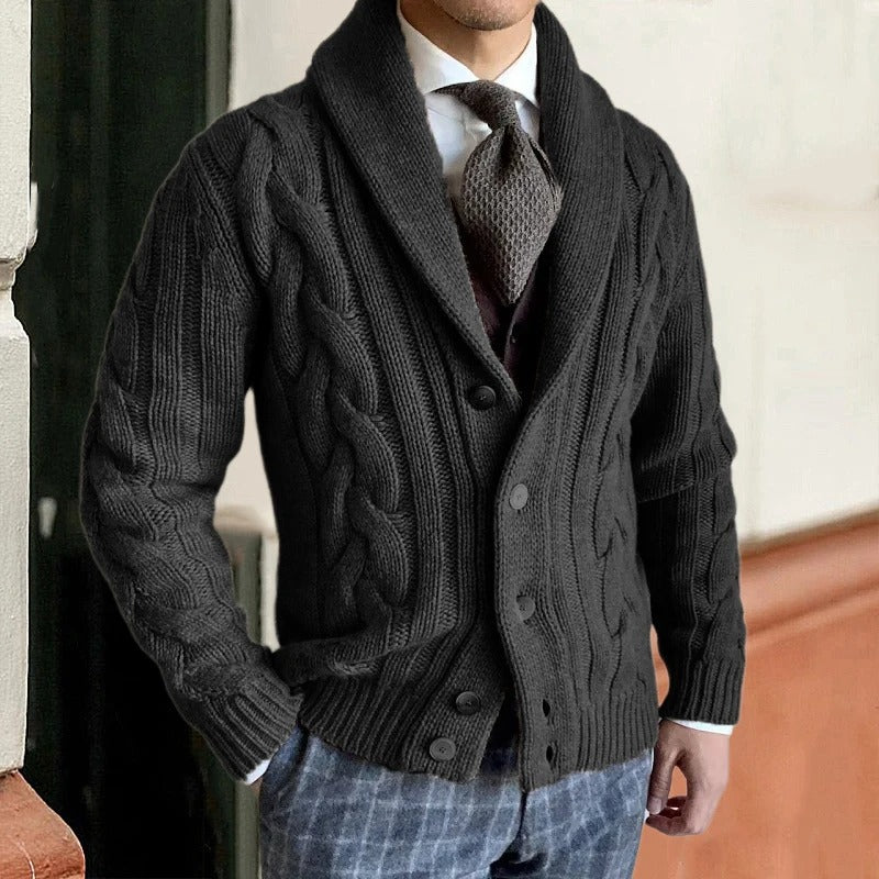 Herren Strickjacke | Warm & Zopfmuster
