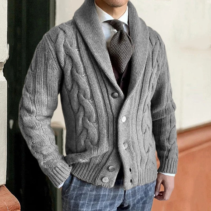 Herren Strickjacke | Warm & Zopfmuster