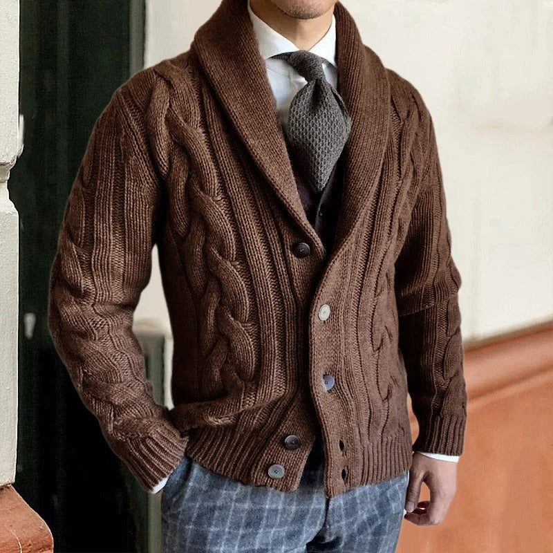 Herren Strickjacke | Warm & Zopfmuster