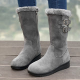 Black Women's Boots | Mid-High with Faux Fur Lining