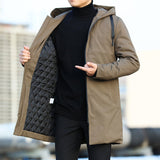 Men's Quilted Jacket | Winter Coat | Mid-Length with Hood