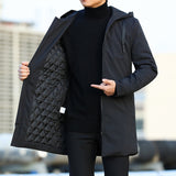 Men's Quilted Jacket | Winter Coat | Mid-Length with Hood