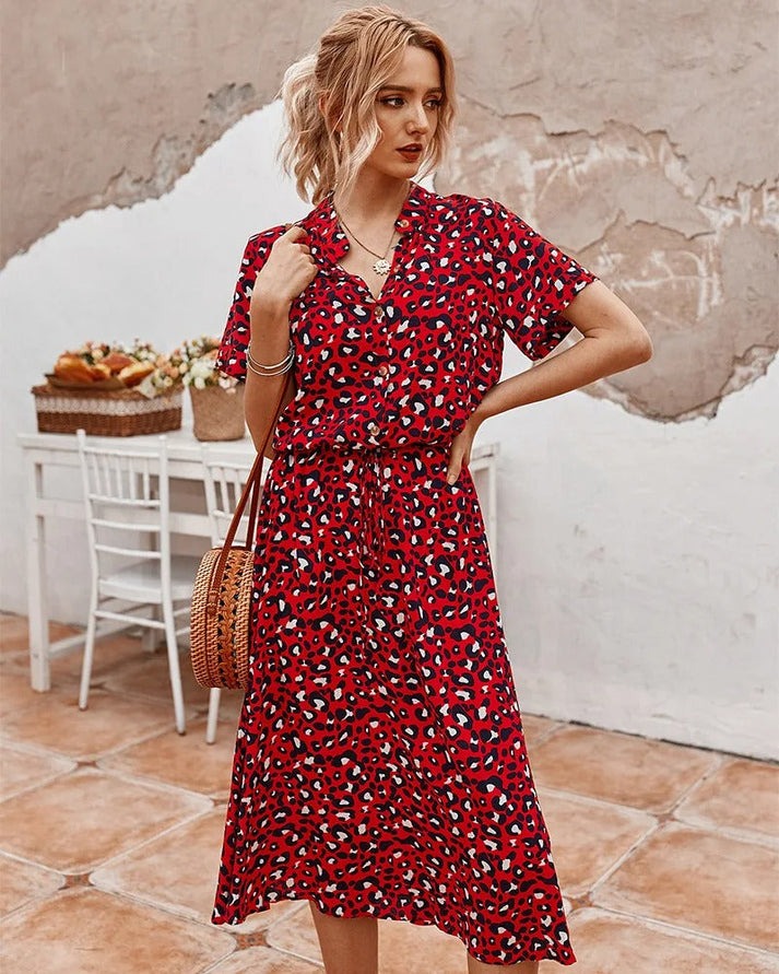 Maya | Kleid im Vintage-Stil mit modernem Komfort-Rote-S-Becker Boutique