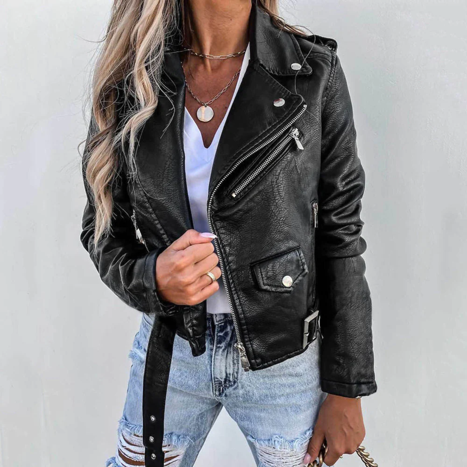 Übergangsjacke Damen | Leder Jacke | Stilvoll & Robust