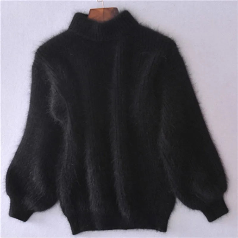 Damen Strickpullover | Kashmir Gefühl & Hoher Kragen