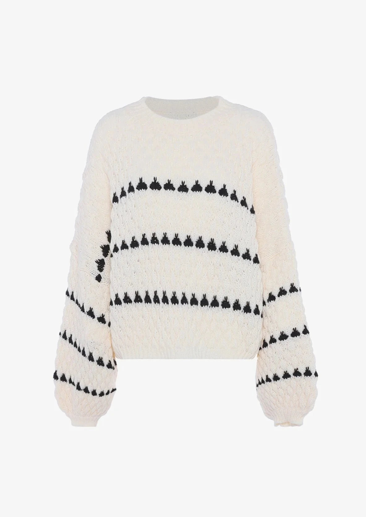 Sabrina | Off white gestreifter weicher Pullover für Frauen-S-Becker Boutique