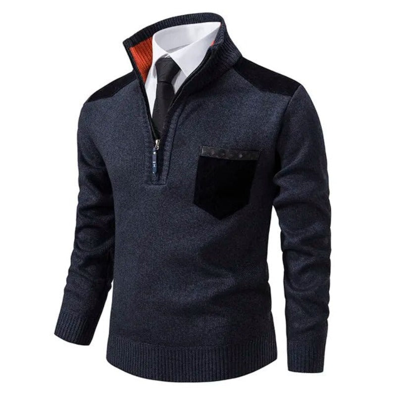 Pullover Herren Business | Mit Halbem Reißverschluss