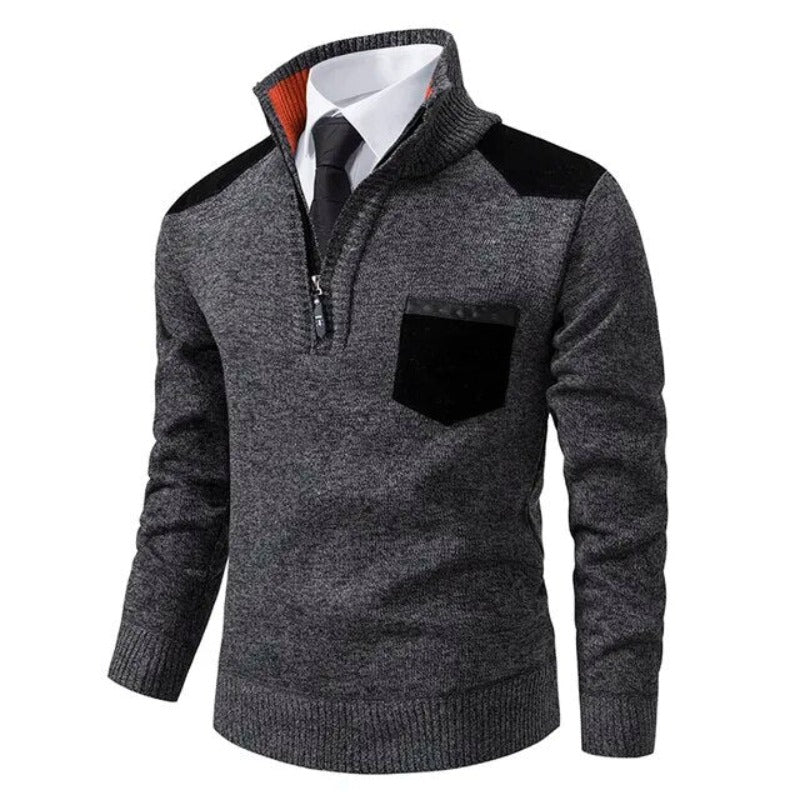 Pullover Herren Business | Mit Halbem Reißverschluss