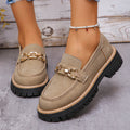 Women’s Chunky Loafers | Beige Platform Shoes