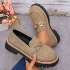 Women’s Chunky Loafers | Beige Platform Shoes
