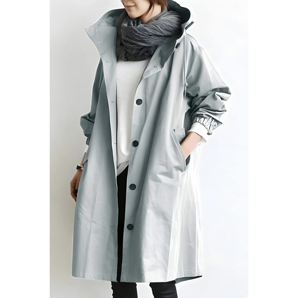 Leichter Trench Coat Damen mit Kapuze | Wetterfest