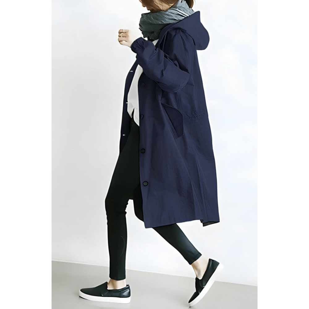 Leichter Trench Coat Damen mit Kapuze | Wetterfest