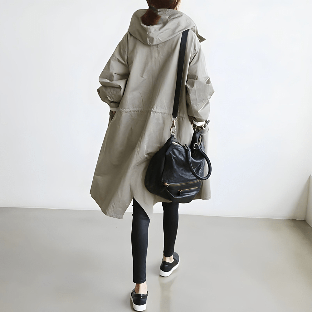 Leichter Trench Coat Damen mit Kapuze | Wetterfest