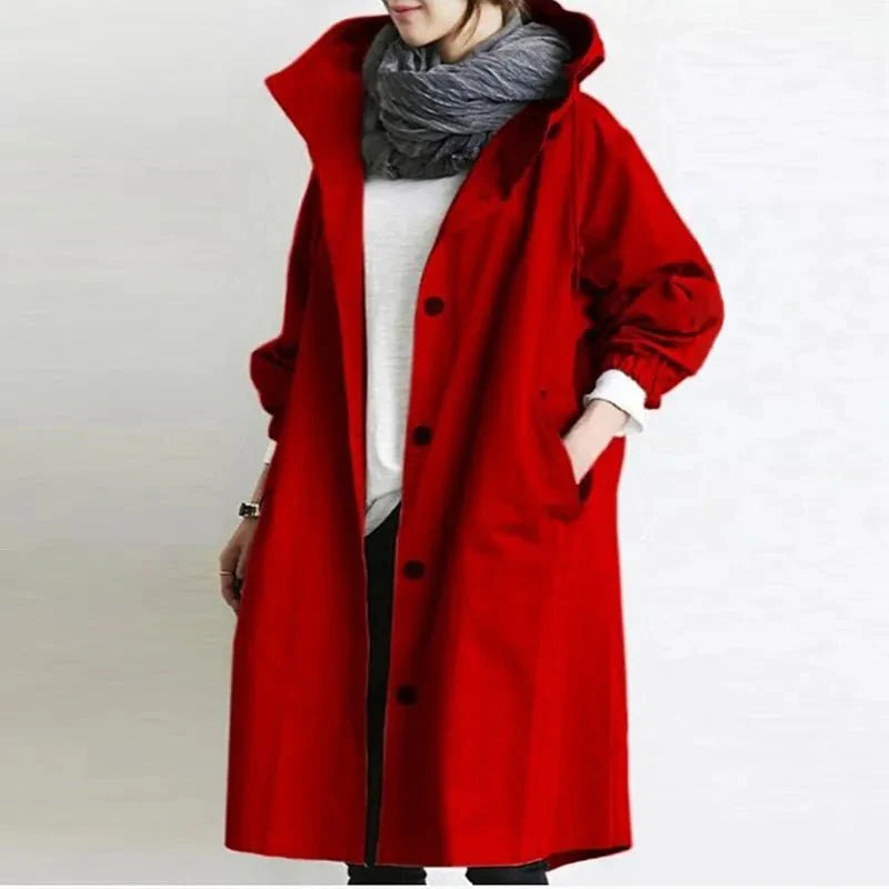 Leichter Trench Coat Damen mit Kapuze | Wetterfest