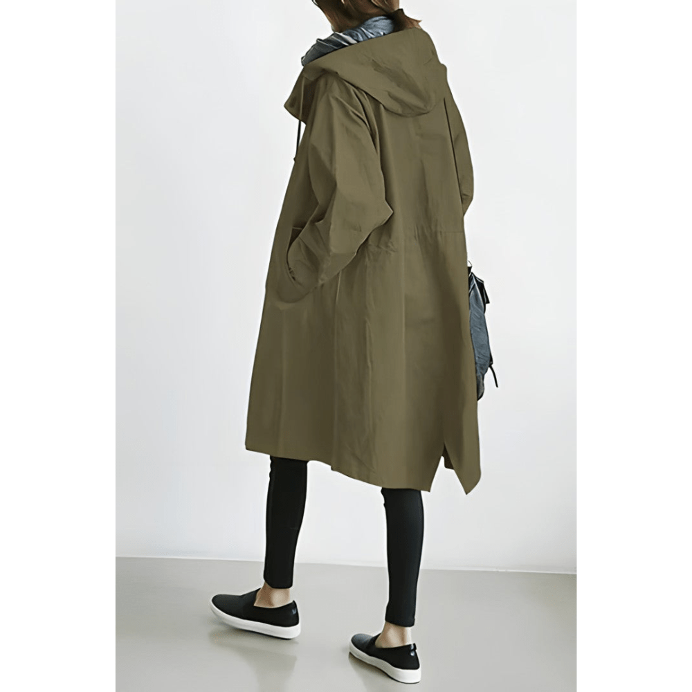 Leichter Trench Coat Damen mit Kapuze | Wetterfest