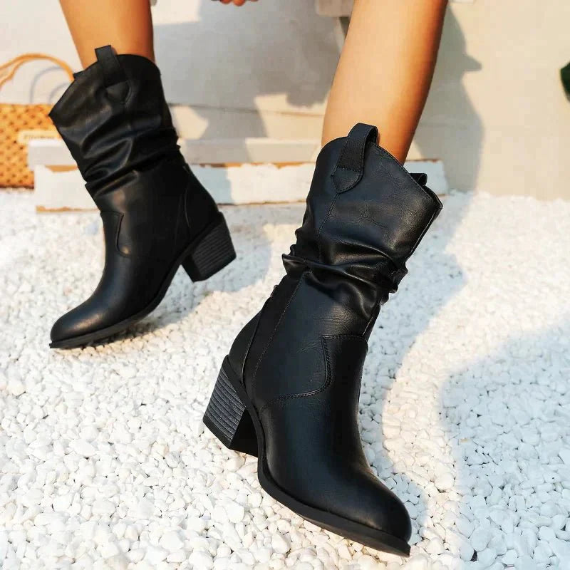 Damen Leder Stiefeletten | Cow Boy