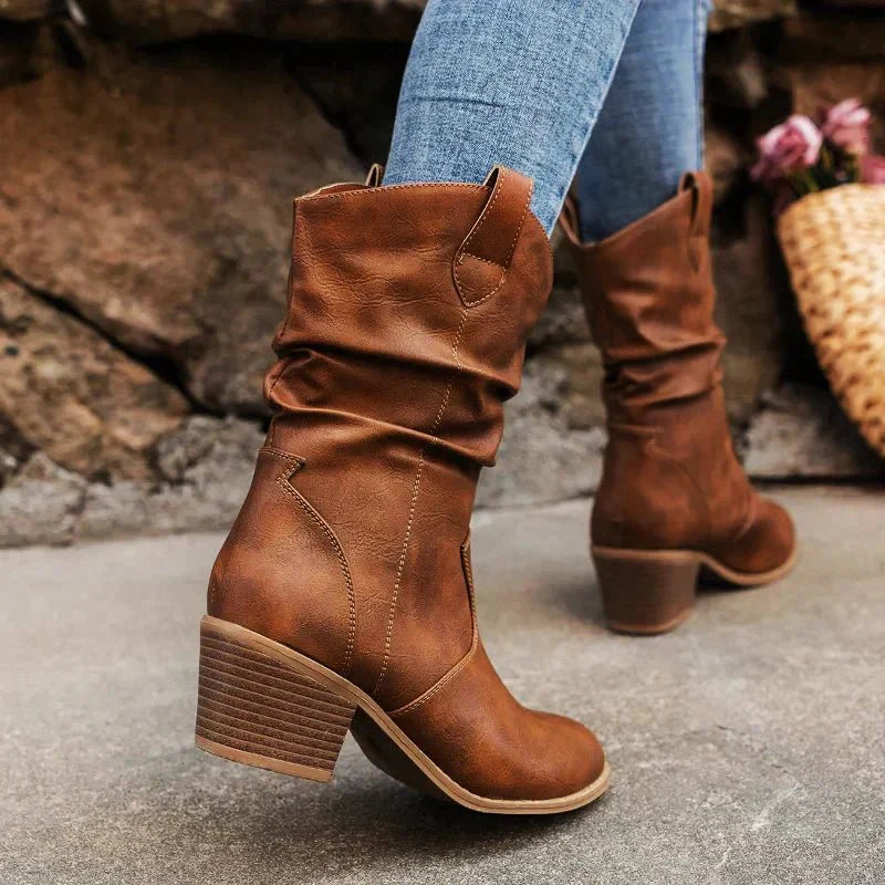 Damen Leder Stiefeletten | Cow Boy