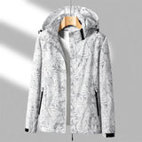 Printed women's outdoor rain jacket | Weatherproof with hood