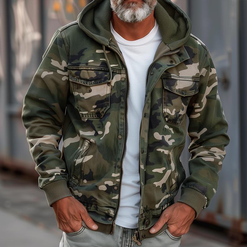 Herren Cargo Jacke | Mit Kapuze & Military Stil