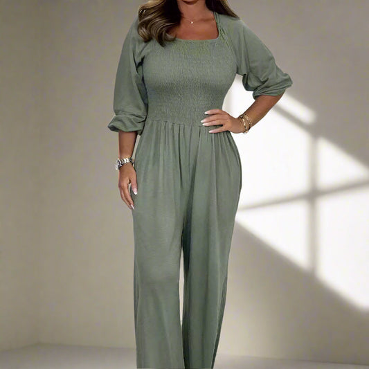 Nia | Damen Jumpsuit mit elastischem Bund - weich und luftig