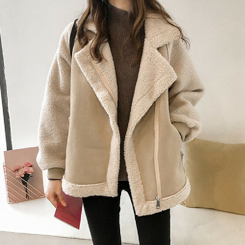 Damen Mantel Winter Wildleder-Optik | Oversize & Teddyfutter