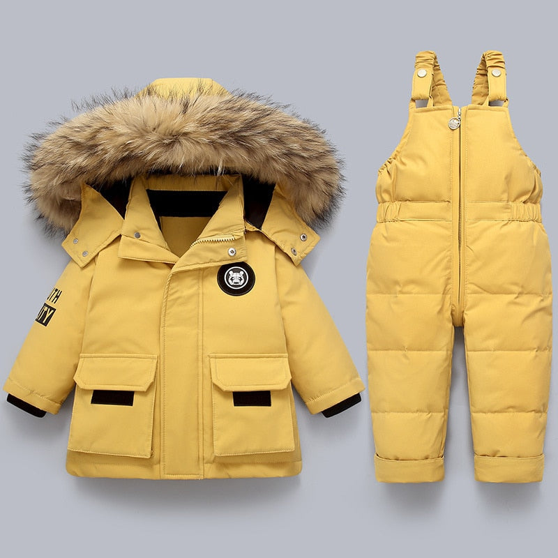 Charlie | Warmer Kindermantel und Overall-Gelb-80-Becker Boutique