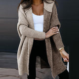 Women's Cardigan | Long Knit Jacket with Hood