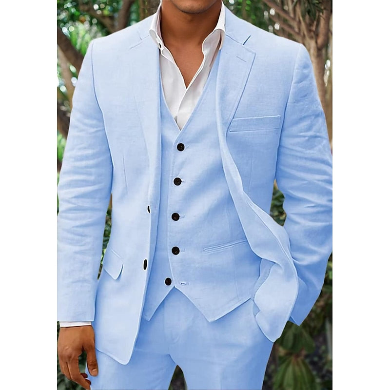Morris | Herren Leinen Anzug | Blazer, Weste und Hose