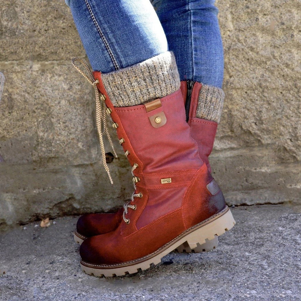 Lieser | Strickstiefel mit Reißverschluss-Rot-35-Becker Boutique