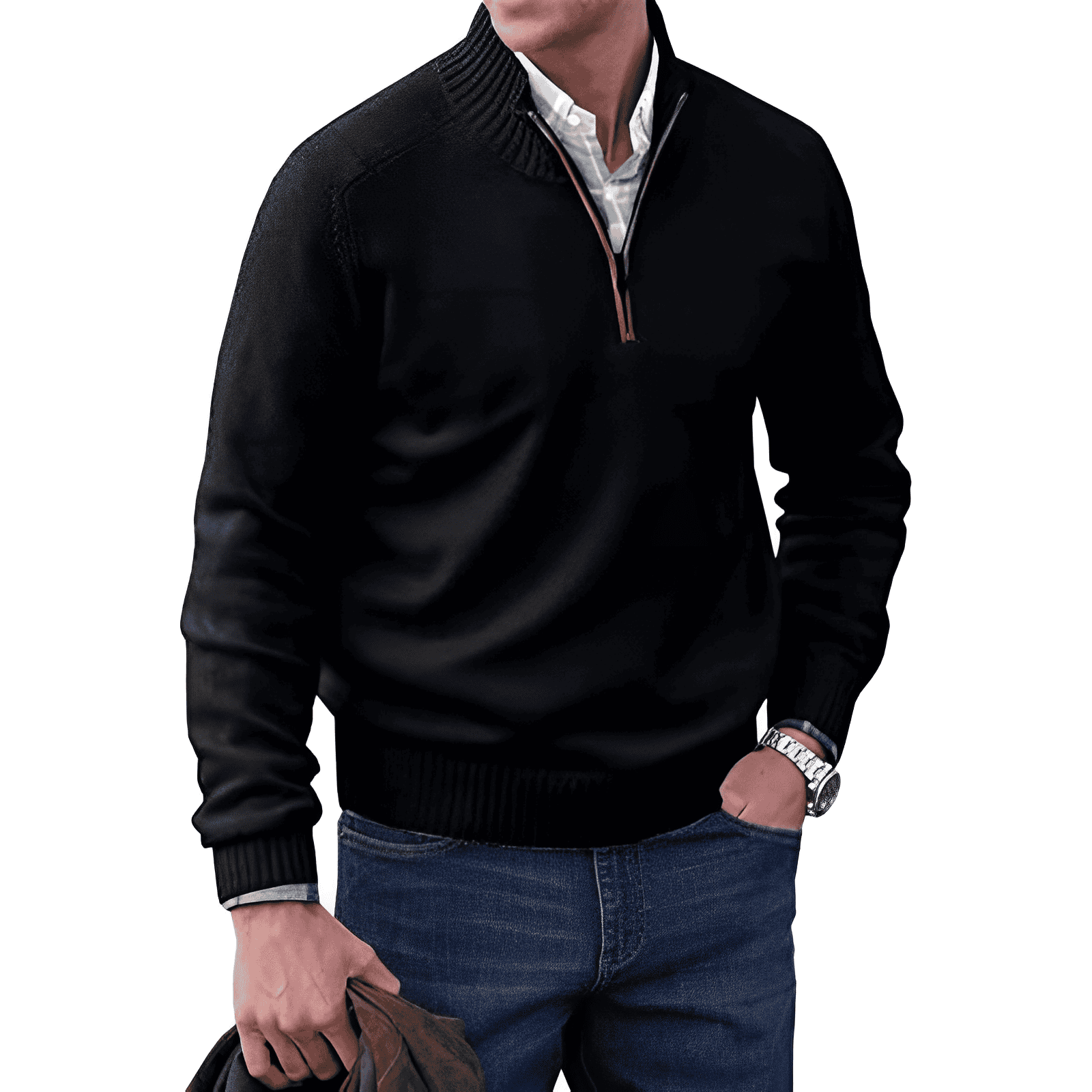 Emil | Eleganter Kaschmir-Gefühl Pullover mit Reißverschluss