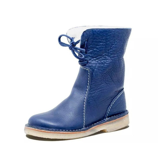 Wilma | Hochwertige Leder-Winterstiefel mit Fleecefutter-Blau-35-Becker Boutique