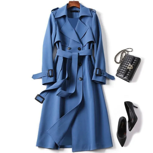 Kira | Langer eleganter Trenchcoat für Damen