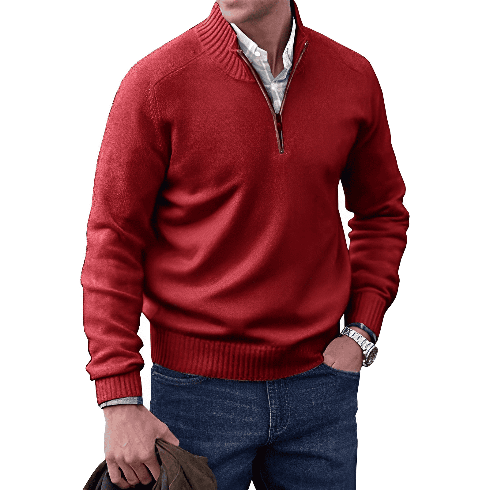 Emil | Eleganter Kaschmir-Gefühl Pullover mit Reißverschluss