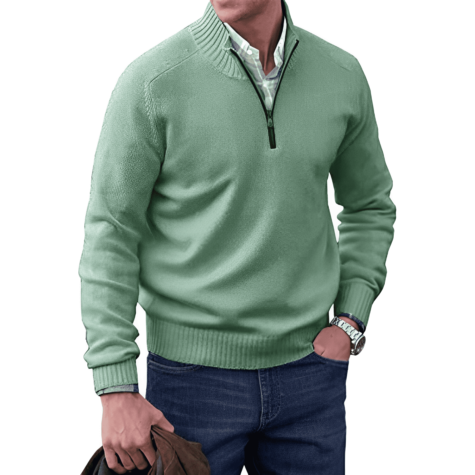 Emil | Eleganter Kaschmir-Gefühl Pullover mit Reißverschluss